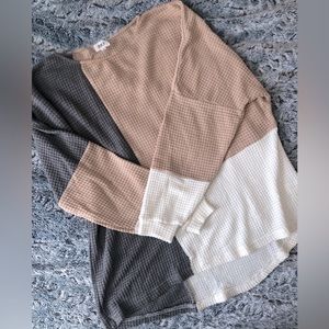 BKE colorblock knit top